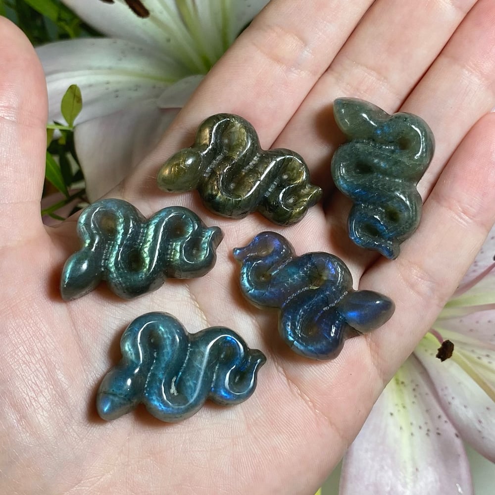 Image of Labradorite Snake Carving