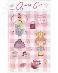 Image 1 of queen cat sticker sheet
