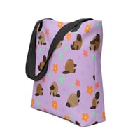 Image 3 of Pecan the Platypus Tote Bag (Purple)
