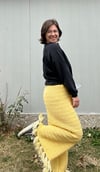 Yellow Crochet Blanket Pants, 32”-38” waistband