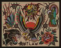 Image 2 of 11x14 Benji Outlaw Tattoo Flash 1 