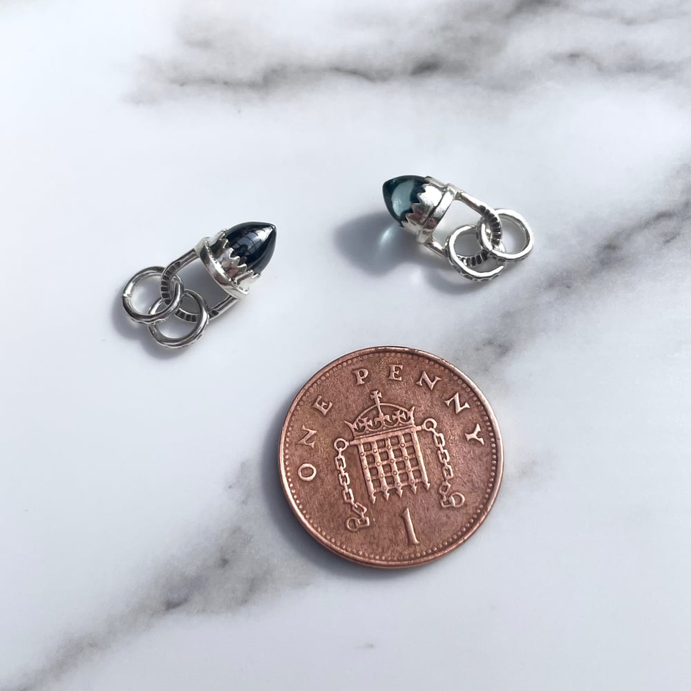 Bullet Point Sterling Silver Gemstone Charm