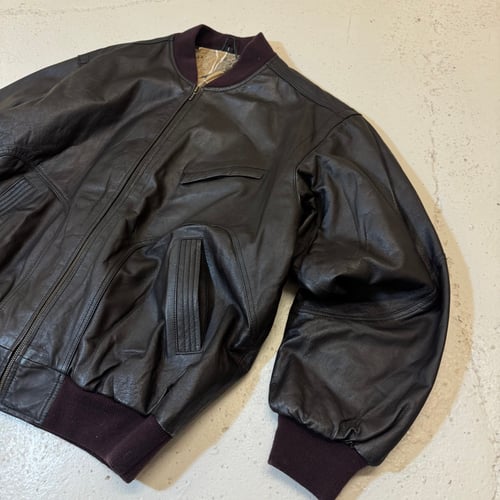 Image of 1990s Leather Bomber Jacket, Size XL