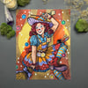 Clown Witch Signed Watercolor Print