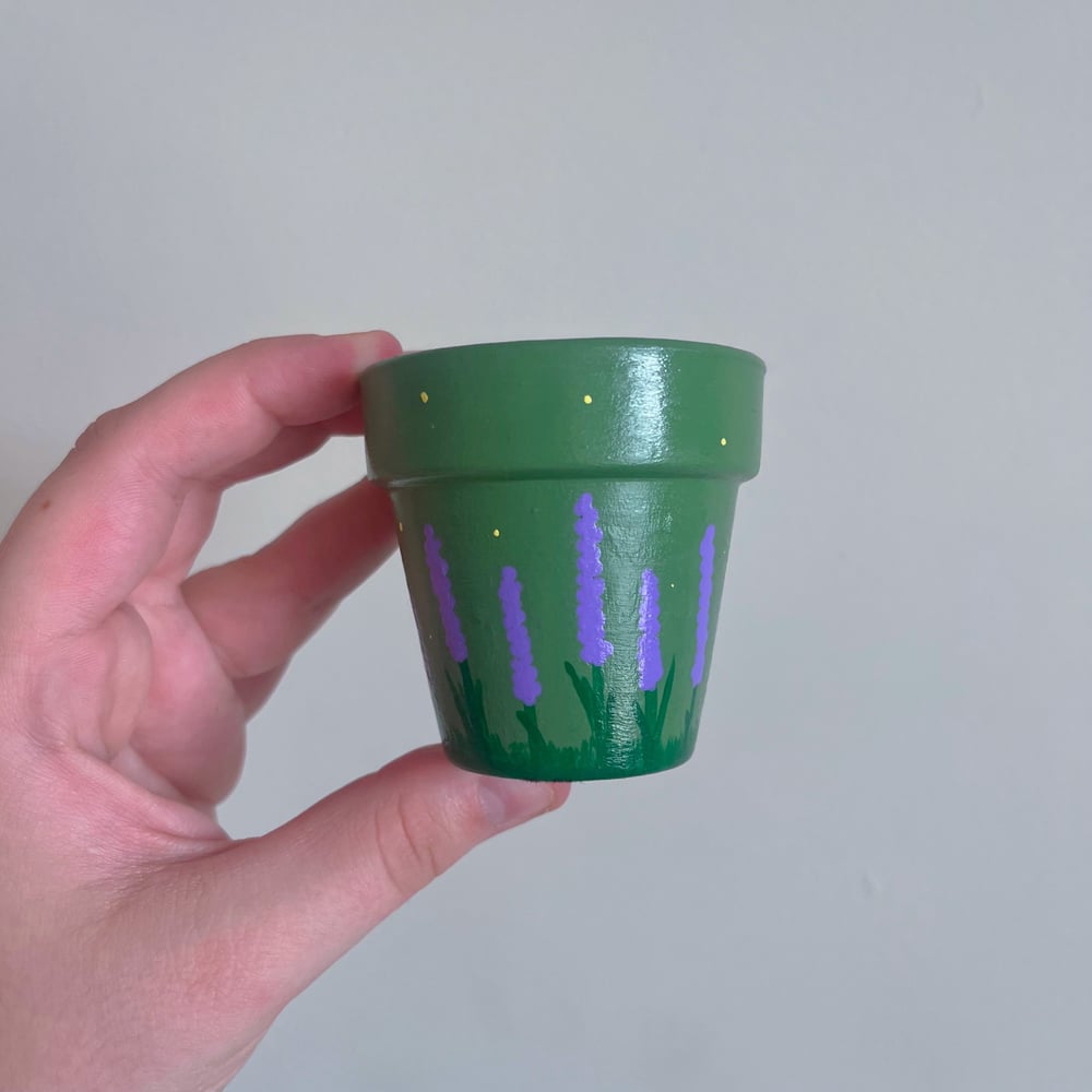 Image of mini painted flower pots 