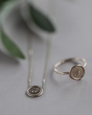 Image of 9ct yellow gold seal initial necklace 
