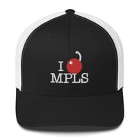 Image 1 of I [CHERRY] MPLS Trucker Cap (Black)