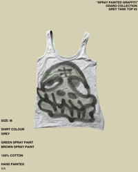 Image 1 of "SPRAY PAINTED GRAFFITI" ODARO COLLECTION GREY TANK TOP #2