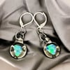 Encased Blue Opal earrings 