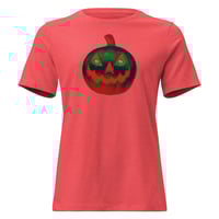 Image 13 of Women's Relaxed T-Shirt - Jack O Lantern Retro Orange Glow