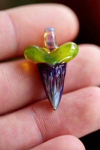 Image 1 of micro glass shark tooth pendant 