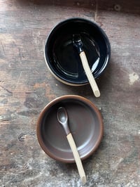 Image 2 of Wide shallow mini pots and spoons dark