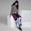 BOSSFITTED White Neon Pink and Blue AOP Women's Joggers
