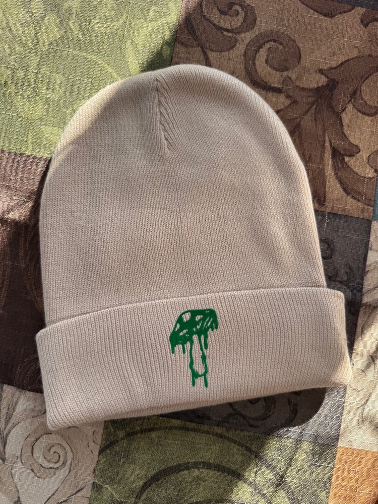Image of Drippy mushroom beanie 