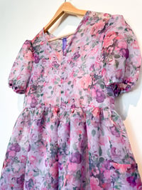 Image 1 of Holly Stalder Floral Organza Cloud Dress with Puff Sleeves 