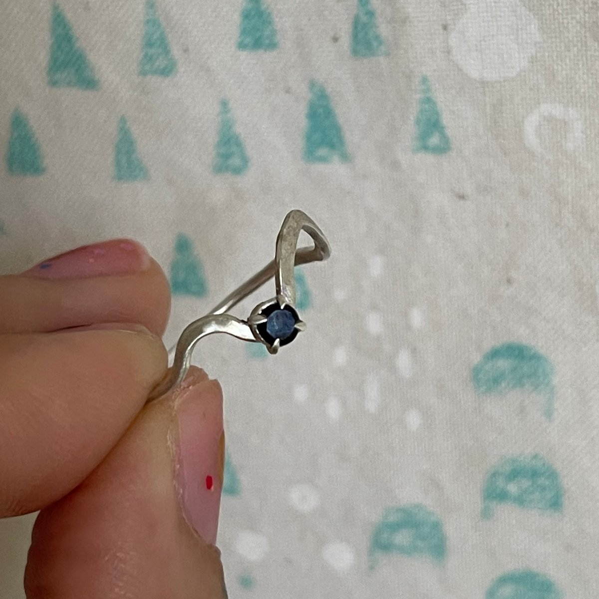 Image of blue two waves ring