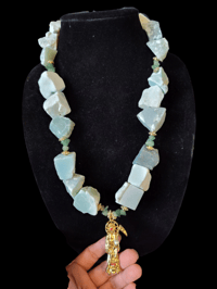 Image 1 of Jade Green Aventurine with gold accents and gold Muerte 