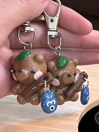 Image 2 of fishing bear keychain 🧸🐟