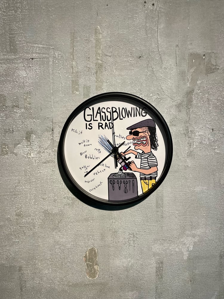 Image of "GLASSBLOWING IS RAD" Wall Clock