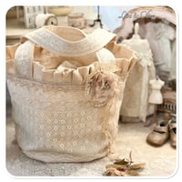 Image 1 of Vintage french Lace Bucket Tote Bag