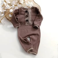 Image 1 of Photoshooting boys romper Fabio | 0-3 months | 3-6 months | chocolate brown