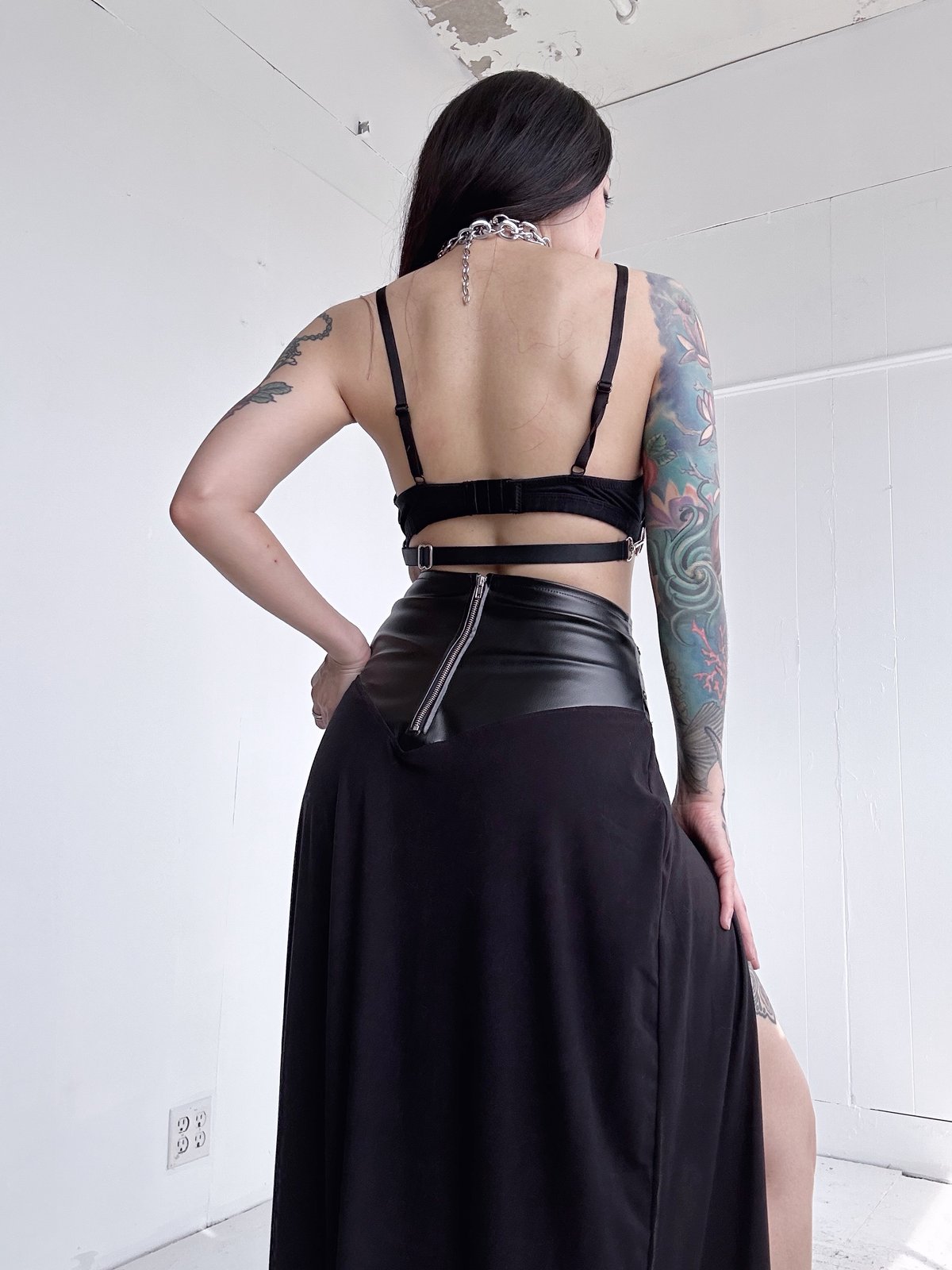 Pleather Croc Maxi Skirt (made to order) | MELANOIR Pleather Croc Maxi Skirt (made to order) | MELANOIR