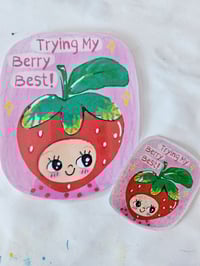 Image 1 of Strawberry bookmark and holographic sticker