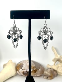 Image 1 of 'Crypt Keeper' Stainless Steel Chainmaille Earrings