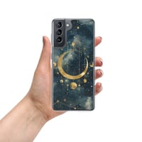 Image 17 of Blue and Gold Celestial Moons Design Clear Case for Samsung®