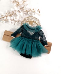 Image 1 of Newborn dress for photo shoots | Gabrielle | emerald dots