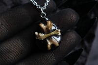 Image 6 of dead good tea stained bone pendant 