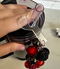 Image 5 of Red & Black Beaded Straw Bauble – Tumbler Straw Charm Accessory