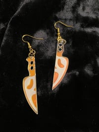 Iridescent Pink Scream Knife Earrings