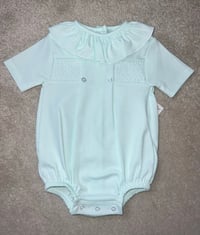 Mint Smock Cotton Romper 