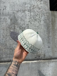 Image 5 of GRAY SUEDE BRIM MULTI TONE OAKLAND ATHLETICS CUSTOM FITTED CAP