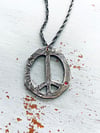 large paisley peace sign necklace