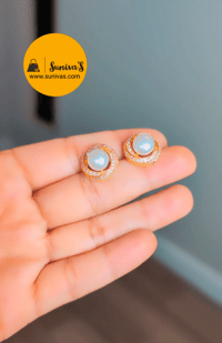 Image 2 of ADS2030-American Diamond Pearl Studs 