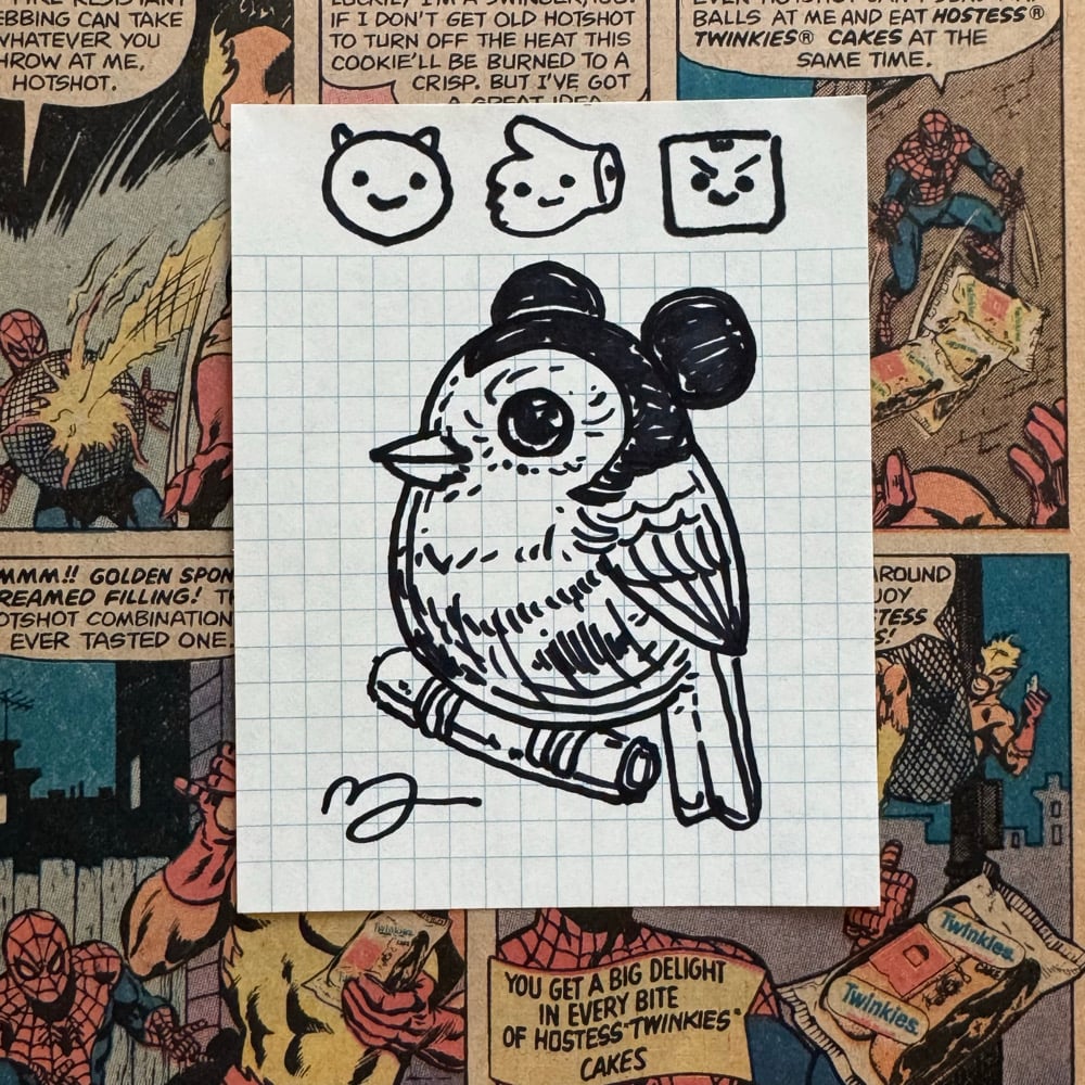 Image of Fat Bird Sharpie Sketch #99