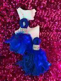 Image 1 of Black Boa/Bling Earrings 