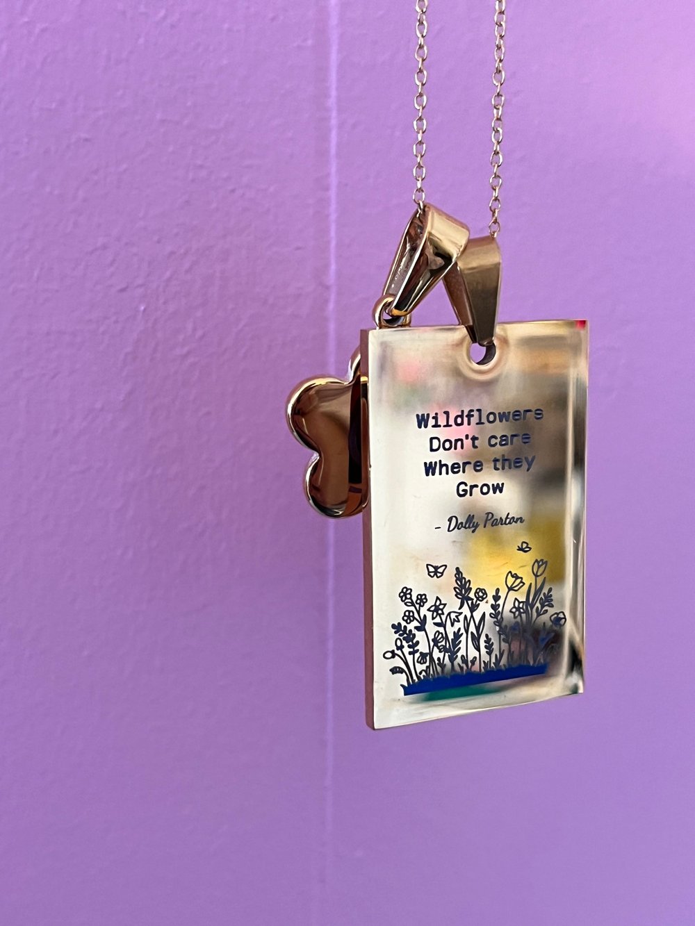 Image of The dolly/wildflowers reversible pendant (Initial can be added on purchased separately) 