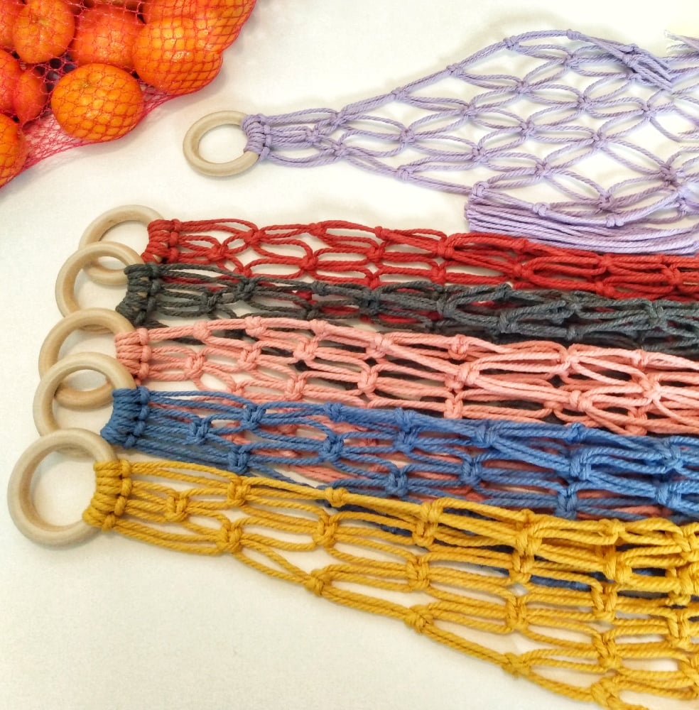 Image of Macrame Hanging Fruit Basket, Vegetable Fruit Hanger, Veggie Fruit Holder, Kitchen Storage