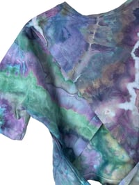 Image 8 of ♻️ UPCYCLED XS Tie Back Cotton Tee in Mermaid Geode Ice Dye