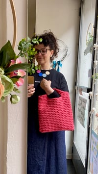 Image 2 of Crochet Tote Bag Corallo