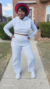 Image 3 of Gray Jogget set 