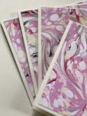 Marbled Notecard Set - Poppy & Pink