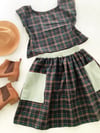 Ready Made Black Plaid Top/Skirt Set Size 12 with free postage 