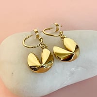 Image 1 of Good Fortune Half Hoops - Gold