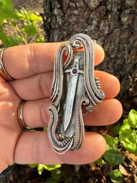 Image 2 of Large Sword Garnet Hybrid Sterling Silver