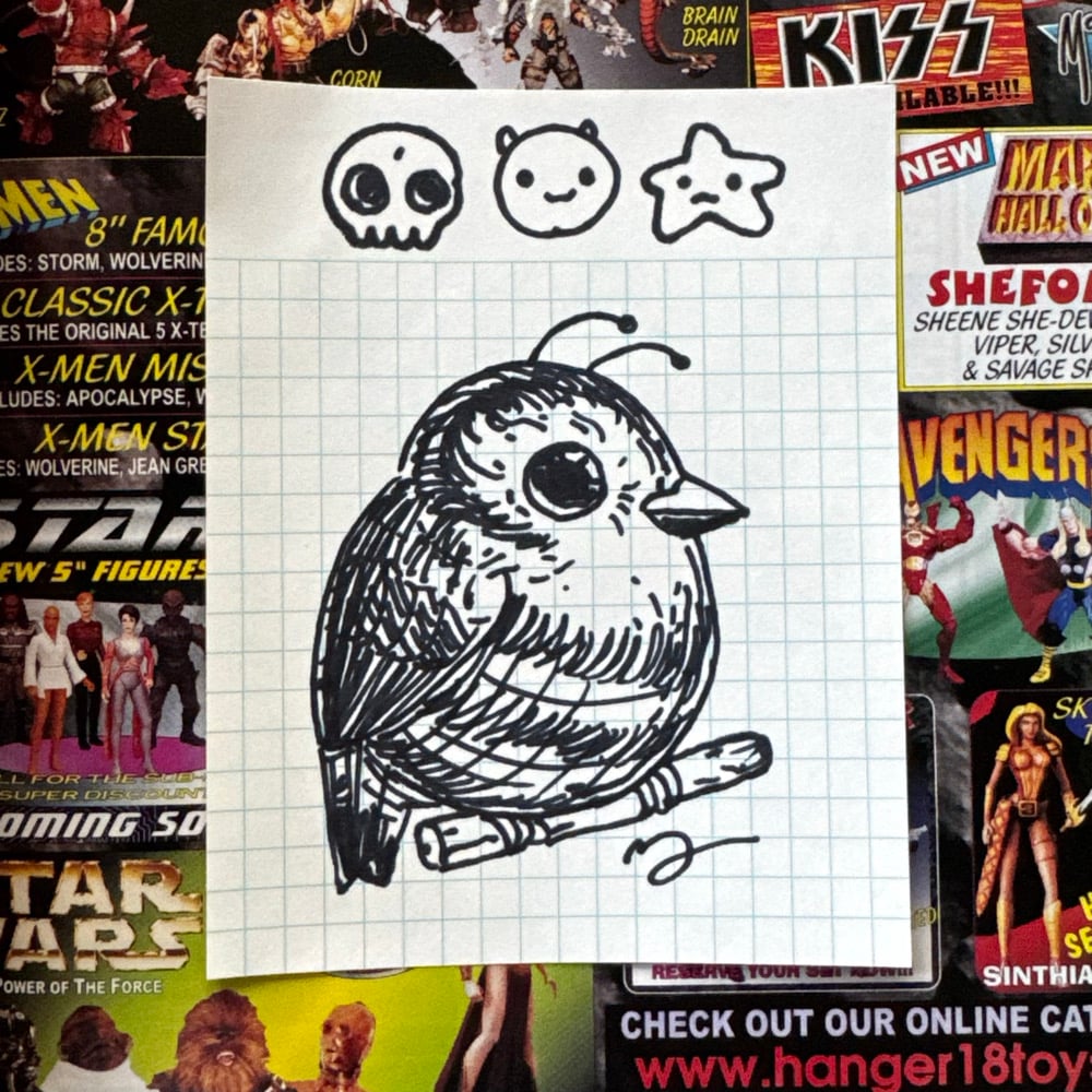 Image of Fat Bird Sharpie Sketch #197