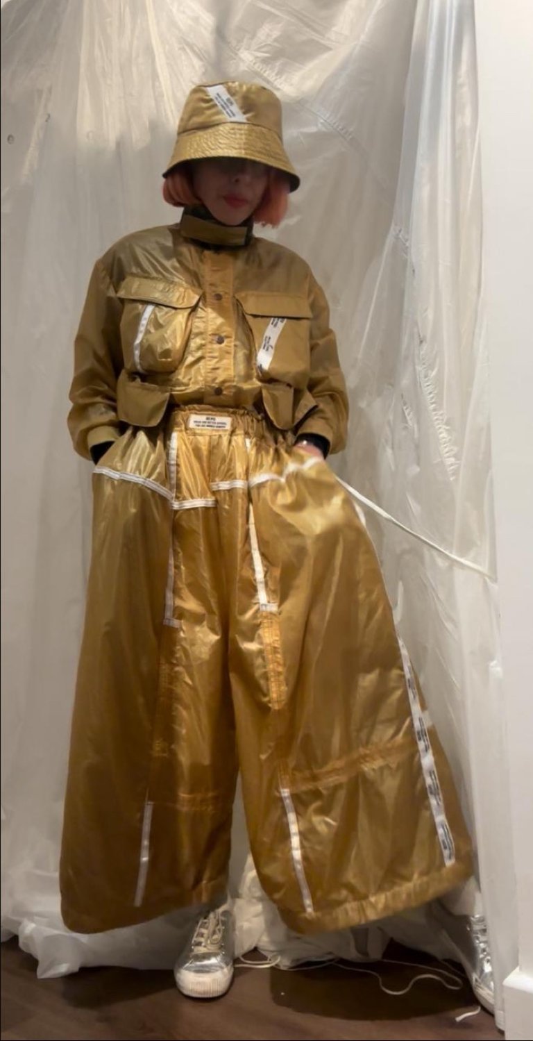 Wide Cropped Parachute Pants Image 4